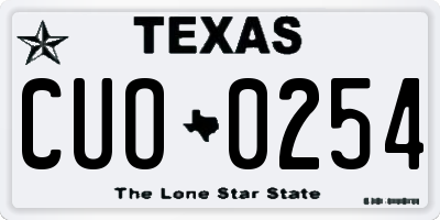 TX license plate CUO0254