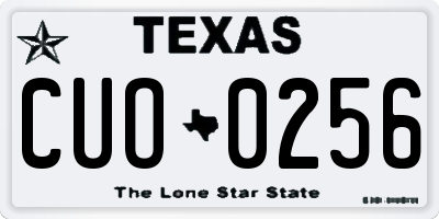 TX license plate CUO0256