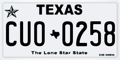 TX license plate CUO0258