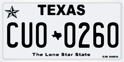 TX license plate CUO0260