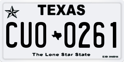 TX license plate CUO0261