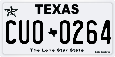 TX license plate CUO0264