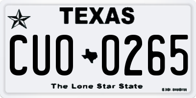 TX license plate CUO0265