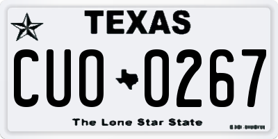 TX license plate CUO0267