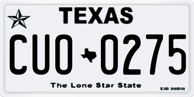 TX license plate CUO0275