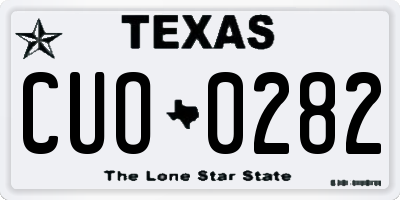 TX license plate CUO0282