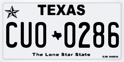 TX license plate CUO0286