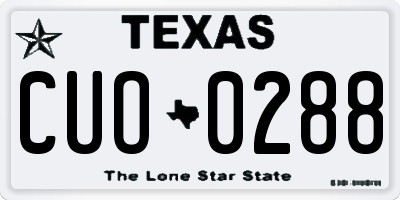 TX license plate CUO0288