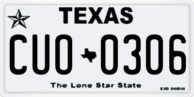 TX license plate CUO0306