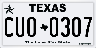 TX license plate CUO0307