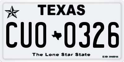 TX license plate CUO0326