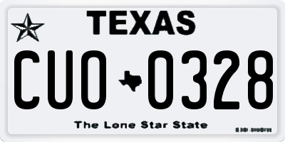 TX license plate CUO0328