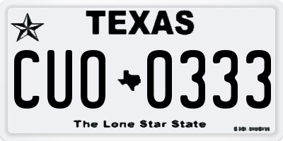 TX license plate CUO0333