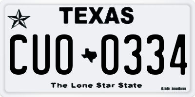 TX license plate CUO0334
