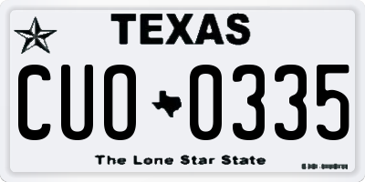 TX license plate CUO0335