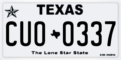 TX license plate CUO0337