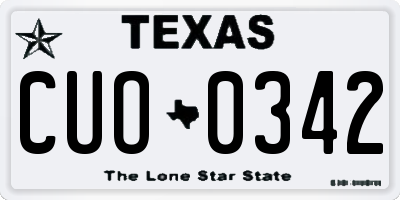 TX license plate CUO0342