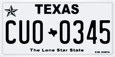 TX license plate CUO0345