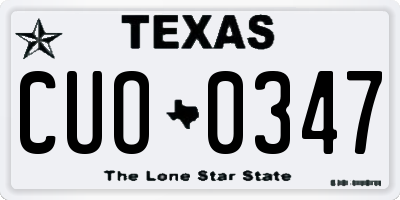 TX license plate CUO0347