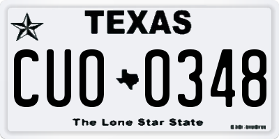 TX license plate CUO0348