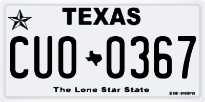 TX license plate CUO0367