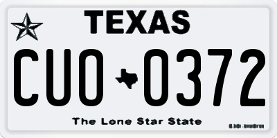 TX license plate CUO0372
