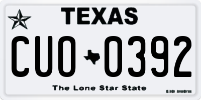 TX license plate CUO0392