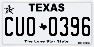 TX license plate CUO0396