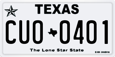TX license plate CUO0401