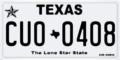 TX license plate CUO0408