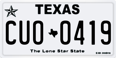 TX license plate CUO0419