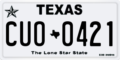 TX license plate CUO0421