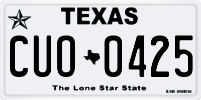 TX license plate CUO0425