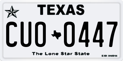 TX license plate CUO0447