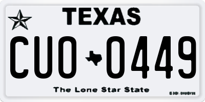 TX license plate CUO0449