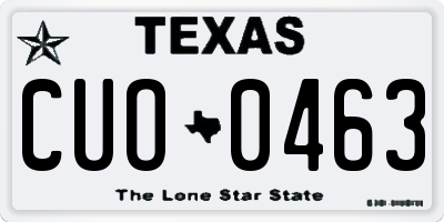 TX license plate CUO0463