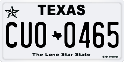 TX license plate CUO0465