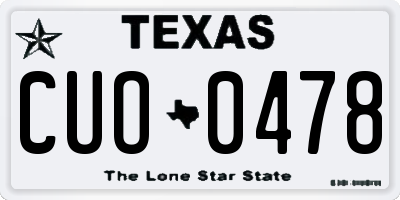 TX license plate CUO0478