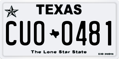 TX license plate CUO0481