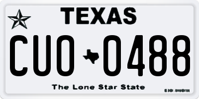 TX license plate CUO0488