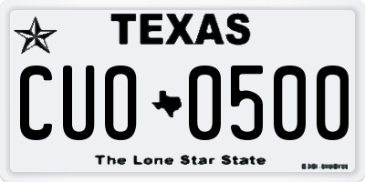 TX license plate CUO0500