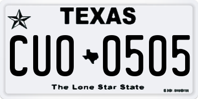 TX license plate CUO0505