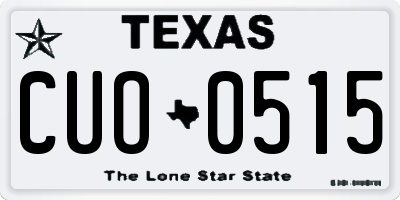 TX license plate CUO0515