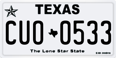 TX license plate CUO0533