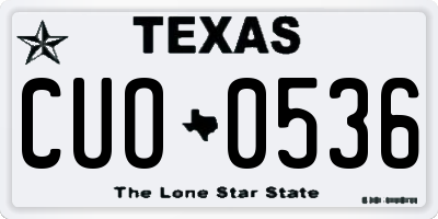 TX license plate CUO0536
