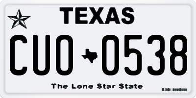 TX license plate CUO0538