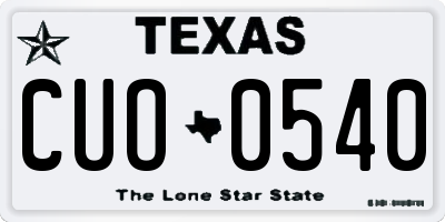 TX license plate CUO0540