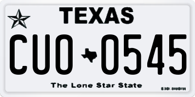 TX license plate CUO0545