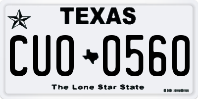 TX license plate CUO0560