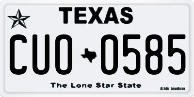 TX license plate CUO0585